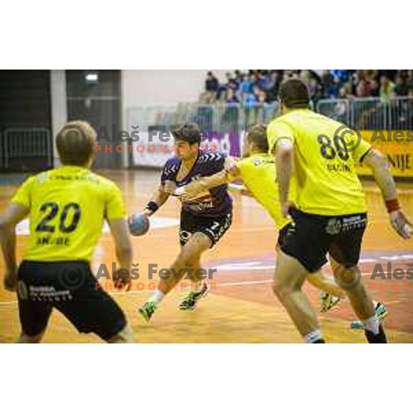 Ante Kaleb in action during RK Maribor - RK Velenje Gorenje handball match, played in Maribor in Tabor hall on 20.12.2014