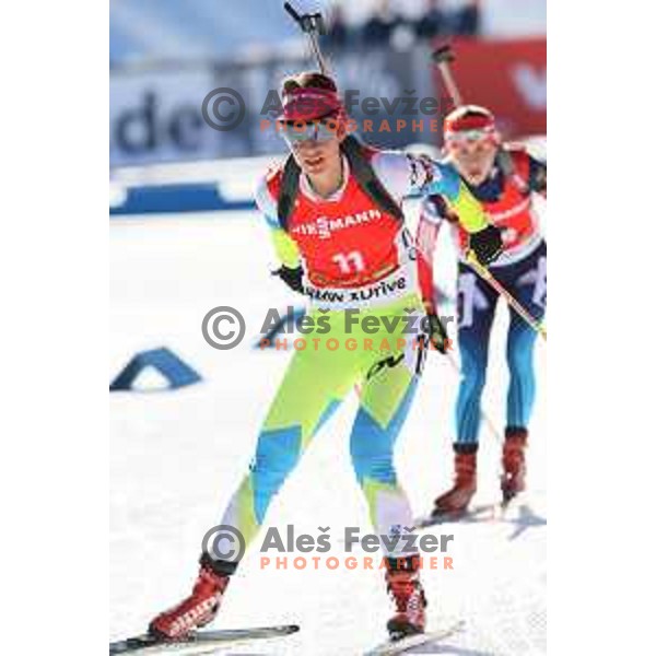 Teja Gregorin (SLO) during BMW IBU World Cup Biathlon, Women Mass Start 12.5km, Pokljuka, Slovenia, December 21, 2014 