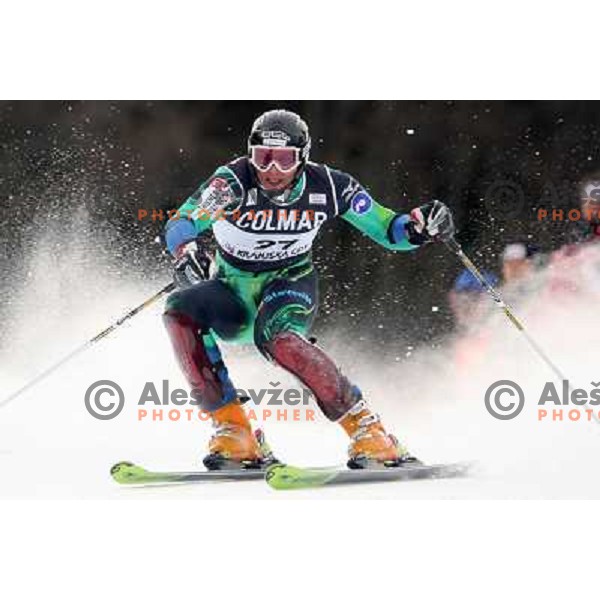 Mitja Dragsic skiing at World Cup Slalom, Vitranc Cup,Kranjska gora on December 26, 2005 
