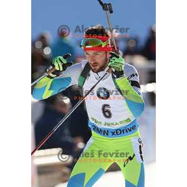 Jakov Fak (SLO)during BMW IBU World Cup Biathlon, Men Mass Start 15km, Pokljuka, Slovenia, December 21, 2014 