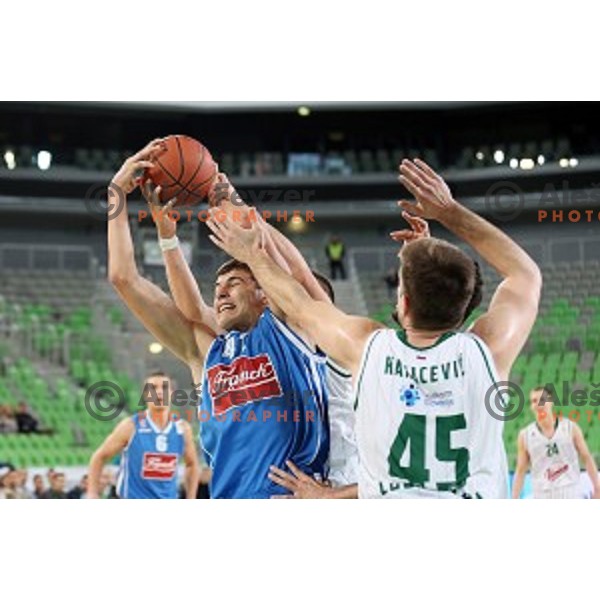 Halil Kanacevic of Union Olimpija in action during ABA league basketball match between Union Olimpija and Cibona , played in Stozice Hall, Ljubljana, Slovenia on December 23, 2014
