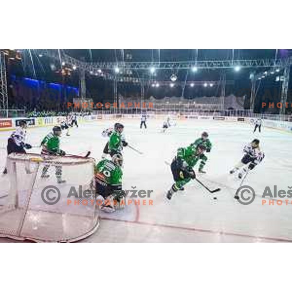 Maks Selan of Olimpija in action during ice hockey match of Ice Fest-30th round of EBEL League in Season 2014/15 between HDD Telemach Olimpija and EC Dornbirn, played in Trg republike, Ljubljana, Slovenia, on December 23, 2014