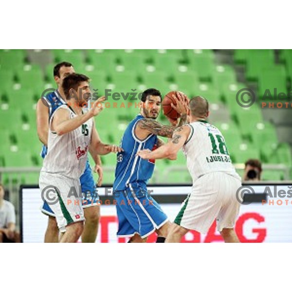 Ivan siriscevic of Cibona in action during ABA league basketball match between Union Olimpija and Cibona , played in Stozice Hall, Ljubljana, Slovenia on December 23, 2014