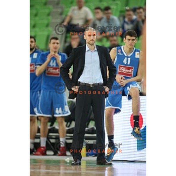 Slaven Rimac, head coach of Cibona in action during ABA league basketball match between Union Olimpija and Cibona , played in Stozice Hall, Ljubljana, Slovenia on December 23, 2014