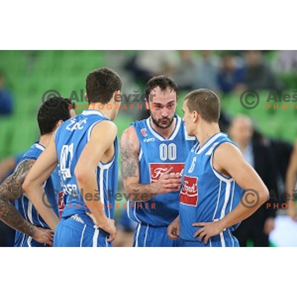 Damir Markota of Cibona in action during ABA league basketball match between Union Olimpija and Cibona , played in Stozice Hall, Ljubljana, Slovenia on December 23, 2014