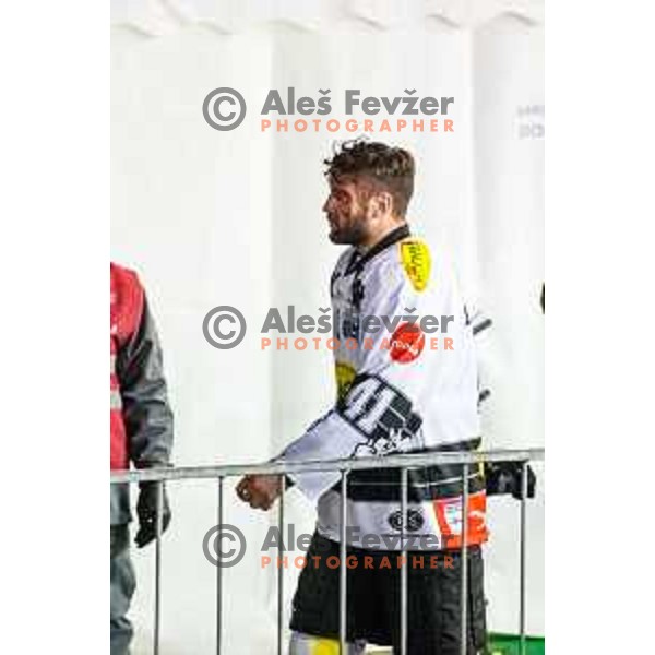 Guillaume Desbiens of Dornbirn in action during ice hockey match of Ice Fest-30th round of EBEL League in Season 2014/15 between HDD Telemach Olimpija and EC Dornbirn, played in Trg republike, Ljubljana, Slovenia, on December 23, 2014