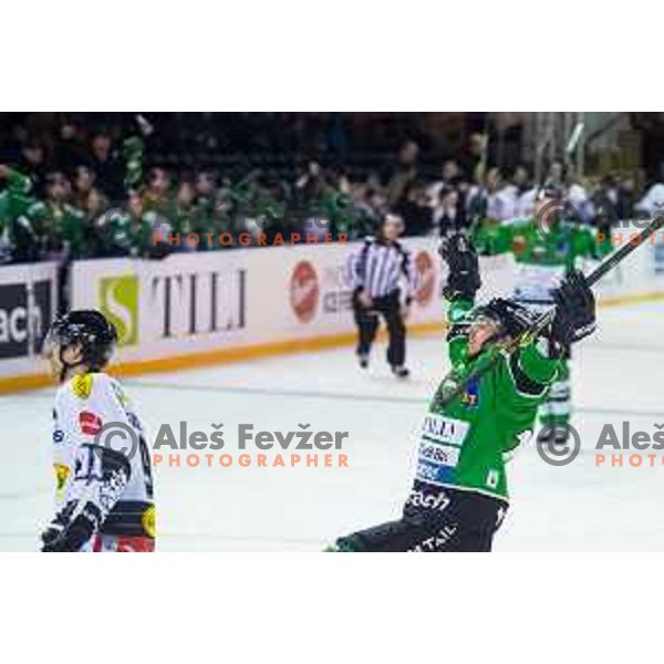 Action during ice hockey match of Ice Fest-30th round of EBEL League in Season 2014/15 between HDD Telemach Olimpija and EC Dornbirn, played in Trg republike, Ljubljana, Slovenia, on December 23, 2014