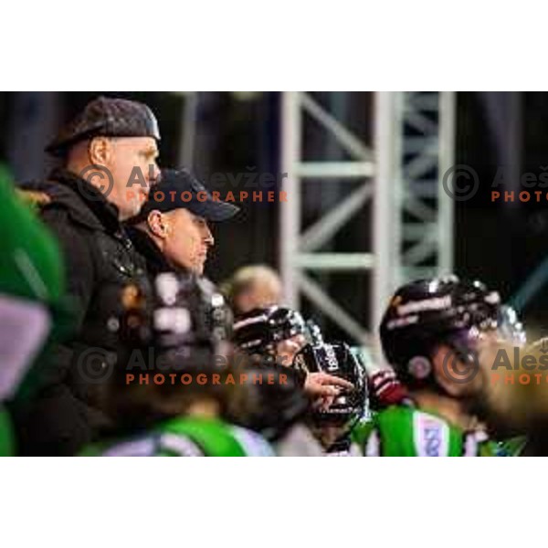 Fabian Dahlem during ice hockey match of Ice Fest-30th round of EBEL League in Season 2014/15 between HDD Telemach Olimpija and EC Dornbirn, played in Trg republike, Ljubljana, Slovenia, on December 23, 2014