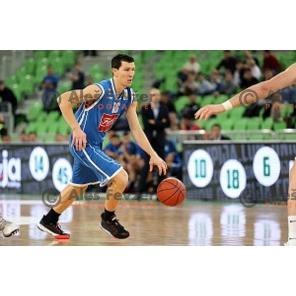 Vlado Ilievski of Cibona in action during ABA league basketball match between Union Olimpija and Cibona , played in Stozice Hall, Ljubljana, Slovenia on December 23, 2014