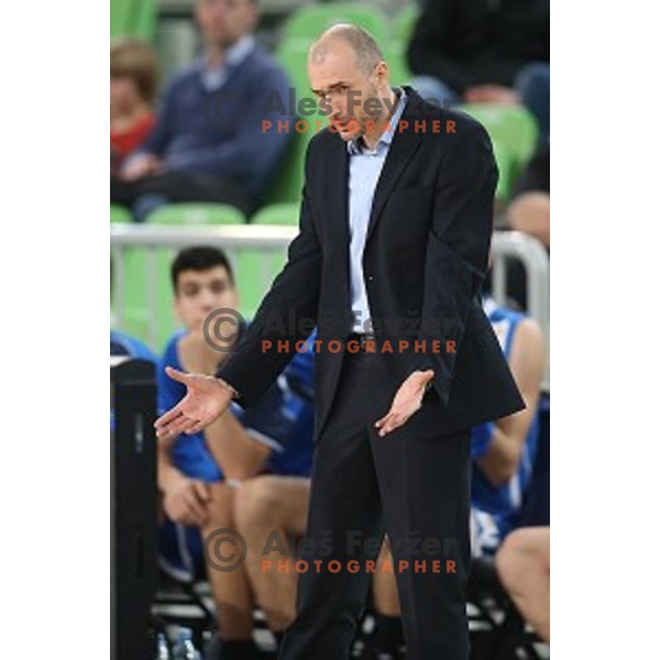 Slaven Rimac, head coach of Cibona in action during ABA league basketball match between Union Olimpija and Cibona , played in Stozice Hall, Ljubljana, Slovenia on December 23, 2014