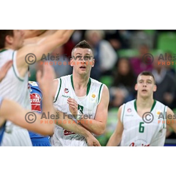 Alen Omic of Union Olimpija in action during ABA league basketball match between Union Olimpija and Cibona , played in Stozice Hall, Ljubljana, Slovenia on December 23, 2014