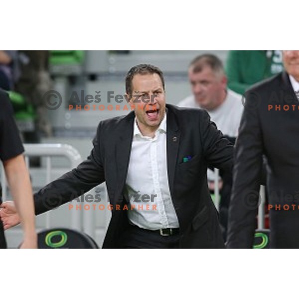 Luka Bassin of Union Olimpija in action during ABA league basketball match between Union Olimpija and Cibona , played in Stozice Hall, Ljubljana, Slovenia on December 23, 2014