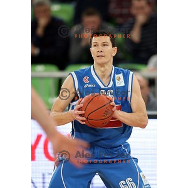Vlado Ilievski of Cibona in action during ABA league basketball match between Union Olimpija and Cibona , played in Stozice Hall, Ljubljana, Slovenia on December 23, 2014