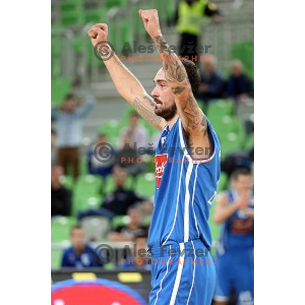 Damir Markota of Cibona in action during ABA league basketball match between Union Olimpija and Cibona , played in Stozice Hall, Ljubljana, Slovenia on December 23, 2014
