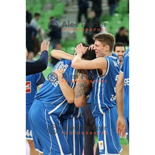 Dominik Mavra of Cibona in action during ABA league basketball match between Union Olimpija and Cibona , played in Stozice Hall, Ljubljana, Slovenia on December 23, 2014