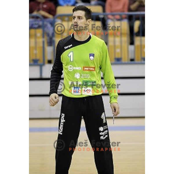 Matevz Skok of Slovenia in action during friendly handball match Slovenia-Egypt , played in Zlatorog Hall, Celje, Slovenia on December 27,2014