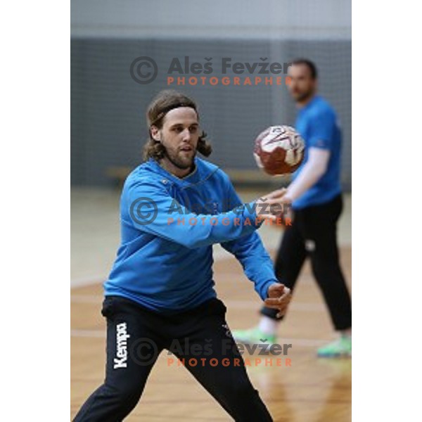 Dean Bombac of Slovenia in action during practice session in Zrece Sports Hall on January 2, 2015