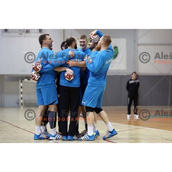 of Slovenia in action during practice session in Zrece Sports Hall on January 2, 2015