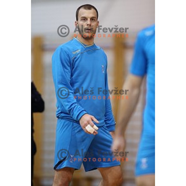 Uros Bundalo of Slovenia in action during practice session in Zrece Sports Hall on January 2, 2015