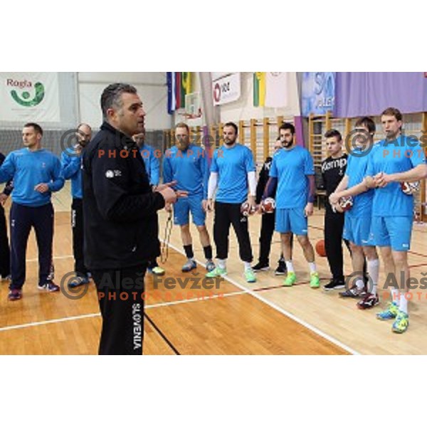 Boris Denic, head coach of Slovenia in action during practice session in Zrece Sports Hall on January 2, 2015