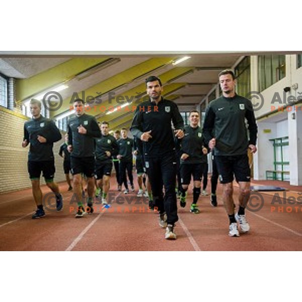 Aleksandar Radosavljevic, Aleksander Seliga during first practice of football club Olimpija, ZAK, Ljubljana, Slovenia, 08.01.2015
