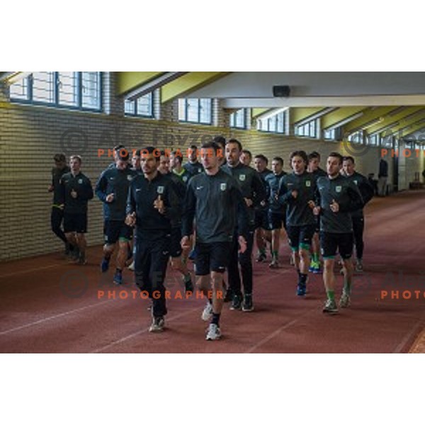 Olimpija squad during first practice of football club Olimpija, ZAK, Ljubljana, Slovenia, 08.01.2015