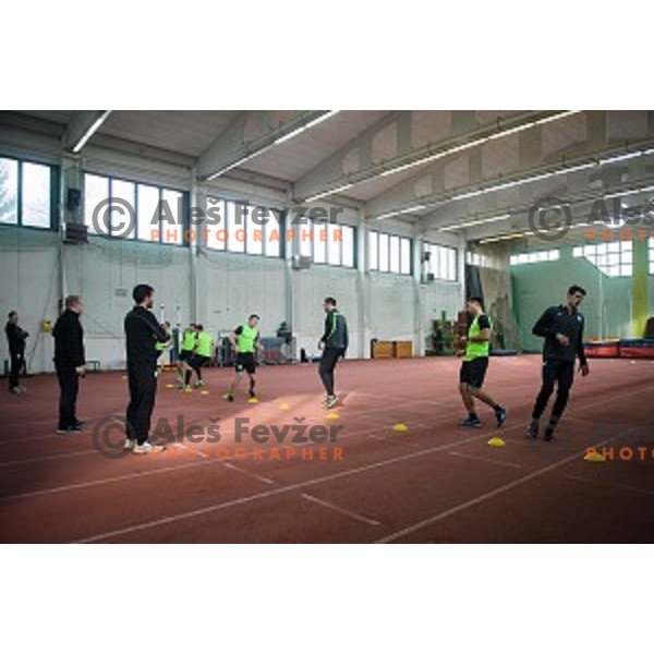 Olimpija squad during first practice of football club Olimpija, ZAK, Ljubljana, Slovenia, 08.01.2015