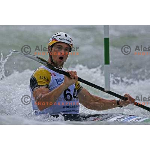 Alexander Grimm (GER) during qualification run at ICF slalom World Cup race in Tacen, Slovenia on July 7th 2007. Photo by Ales Fevzer 