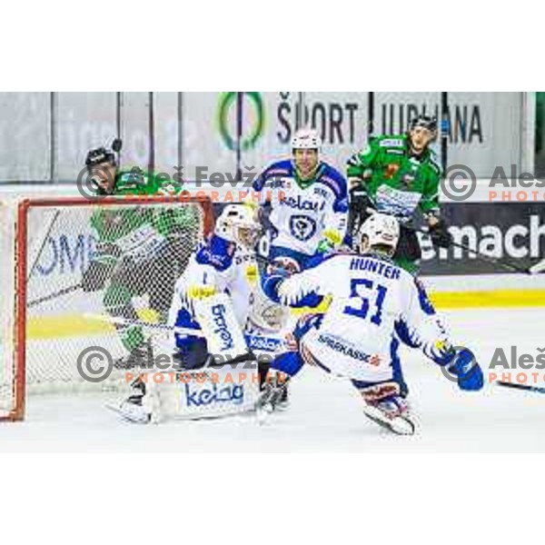 Action during ice hockey match of 39th round of EBEL League in Season 2014/15 between HDD Telemach Olimpija and EC VSV, played in Tivoli Hall, Ljubljana, Slovenia, on January 16, 2015