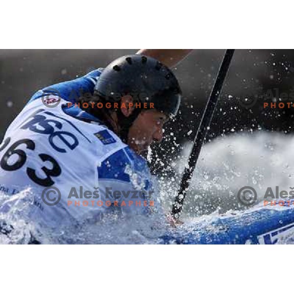 Marko Mihelic (SLO) during qualification run at ICF slalom World Cup race in Tacen, Slovenia on July 7th 2007. Photo by Ales Fevzer 
