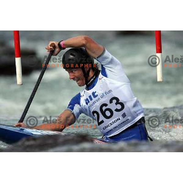 Marko Mihelic (SLO) during qualification run at ICF slalom World Cup race in Tacen, Slovenia on July 7th 2007. Photo by Ales Fevzer 