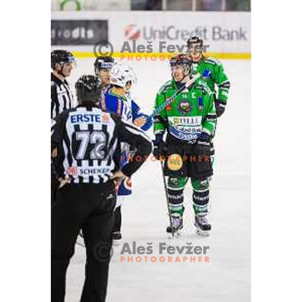 Ales Music of Olimpija in action during ice hockey match of 39th round of EBEL League in Season 2014/15 between HDD Telemach Olimpija and EC VSV, played in Tivoli Hall, Ljubljana, Slovenia, on January 16, 2015
