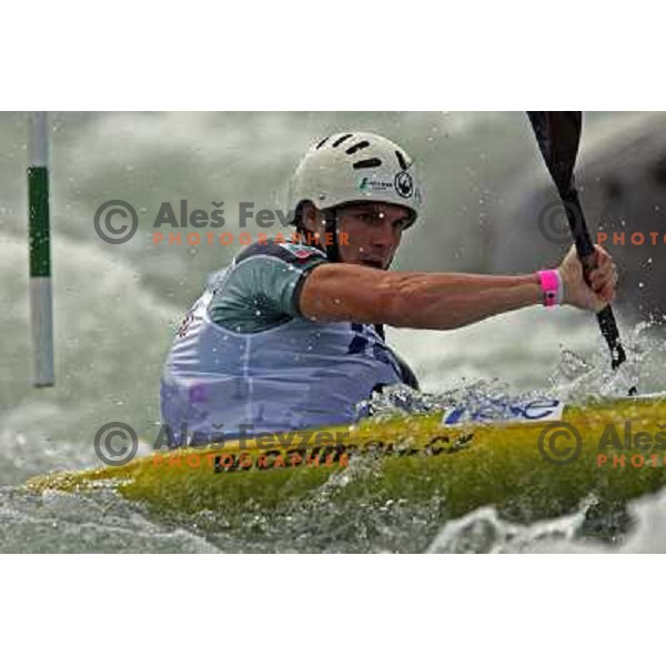 Peter Kauzer (SLO) during qualification run at ICF slalom World Cup race in Tacen, Slovenia on July 7th 2007. Photo by Ales Fevzer 