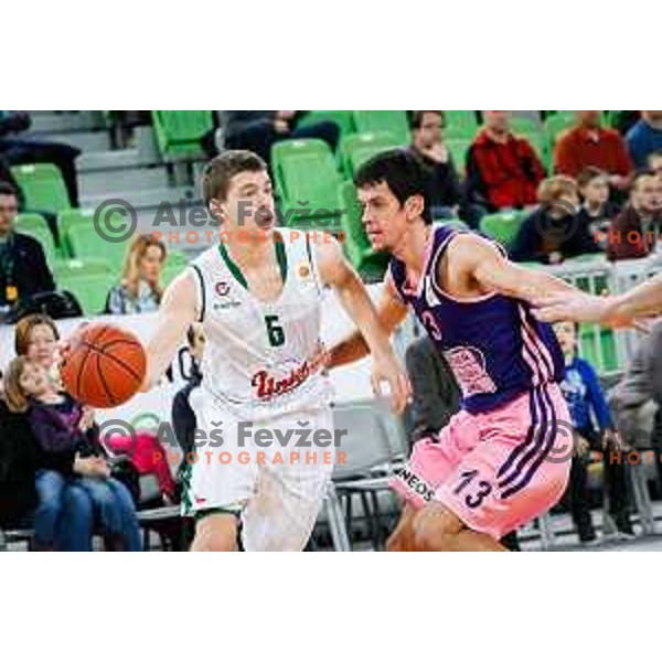 Paolo Marinelli of Union Olimpija in action during basketball match between Union Olimpija and Mega Leks in round 18 of ABA Leauge, played in Arena Stozice, Ljubljana, Slovenia on January 17 2015