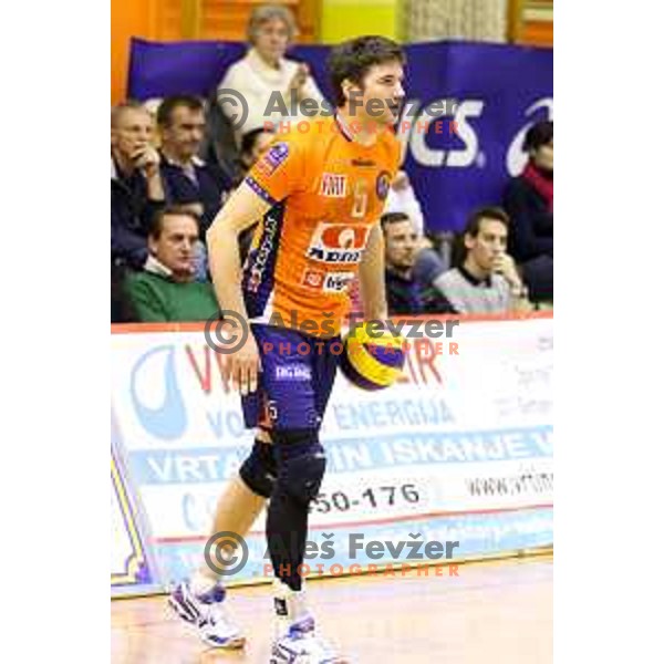 Nathan Roberts of ACH Volley during volleyball game between Salonit Anhovo and ACH Volley, final match of Slovenia Volleyball Cup 2015, 17.1.2015 in OŠ Šempeter, Šempeter