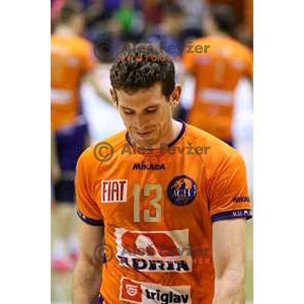Eric Mochalski of ACH Volley during volleyball game between Salonit Anhovo and ACH Volley, final match of Slovenia Volleyball Cup 2015, 17.1.2015 in OŠ Šempeter, Šempeter