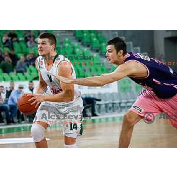 Dino Muric of Union Olimpija in action during basketball match between Union Olimpija and Mega Leks in round 18 of ABA Leauge, played in Arena Stozice, Ljubljana, Slovenia on January 17 2015