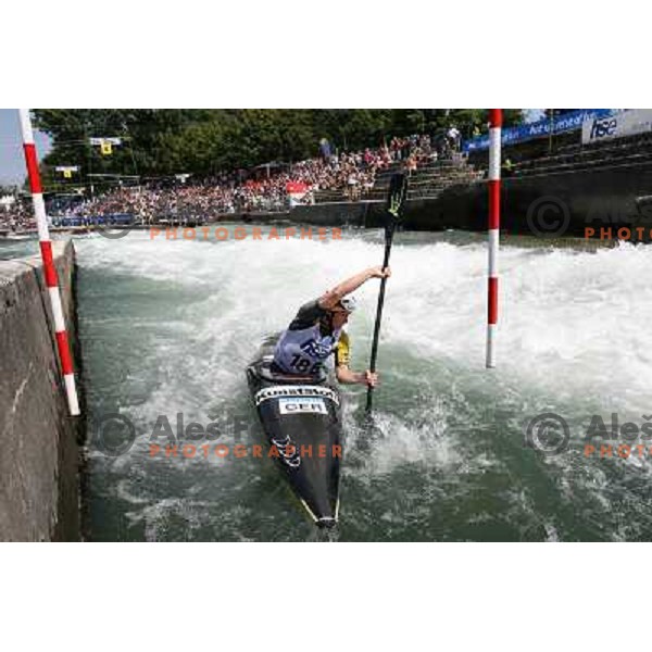 Winner in K-1 women Mandy Planert in Final of ICF slalom World Cup race in Tacen, Slovenia on July 8th 2007. Photo by Ales Fevzer 