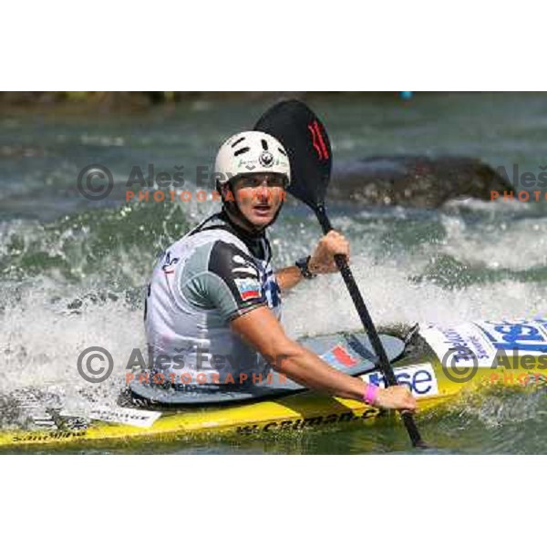 Peter kauzer watches results in Final of ICF slalom World Cup race in Tacen, Slovenia on July 8th 2007. Photo by Ales Fevzer 