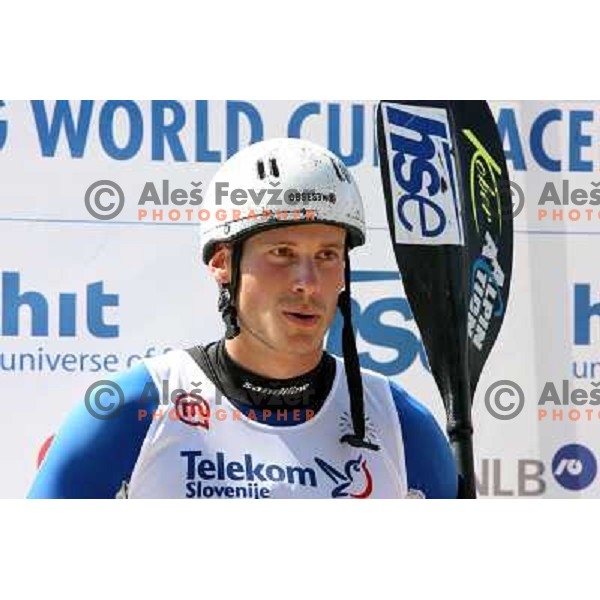 Jure Meglic after Final of ICF slalom World Cup race in Tacen, Slovenia on July 8th 2007. Photo by Ales Fevzer 