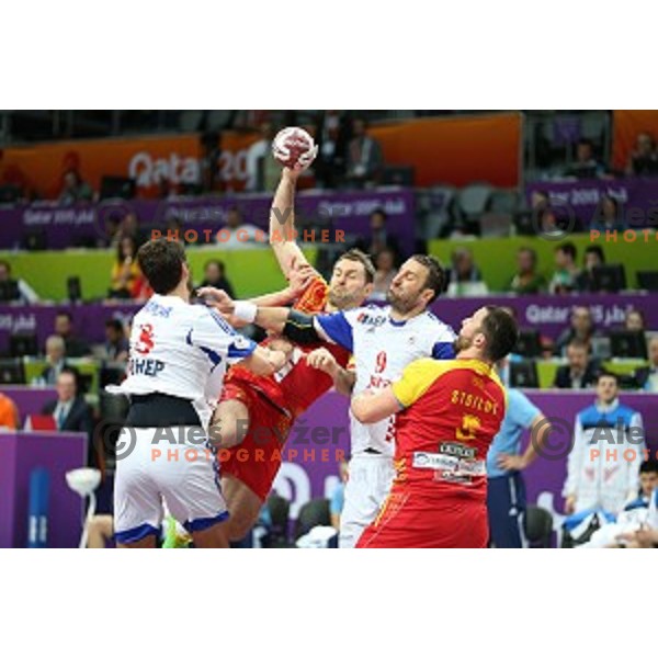 action at Preliminary Group B match Croatia-Macedonia at Qatar 2015 World Handball championships in Duhail Sport Arena, Doha on January 21, 2015