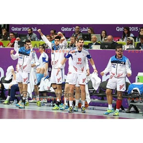 action at Preliminary Group B match Croatia-Macedonia at Qatar 2015 World Handball championships in Duhail Sport Arena, Doha on January 21, 2015