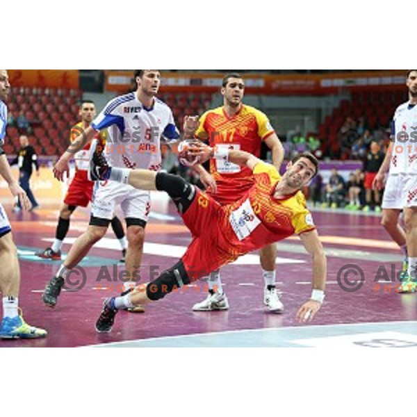 action at Preliminary Group B match Croatia-Macedonia at Qatar 2015 World Handball championships in Duhail Sport Arena, Doha on January 21, 2015