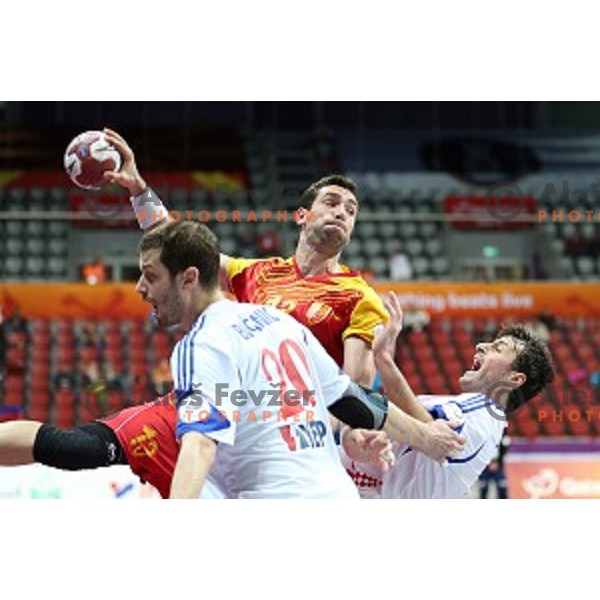 action at Preliminary Group B match Croatia-Macedonia at Qatar 2015 World Handball championships in Duhail Sport Arena, Doha on January 21, 2015