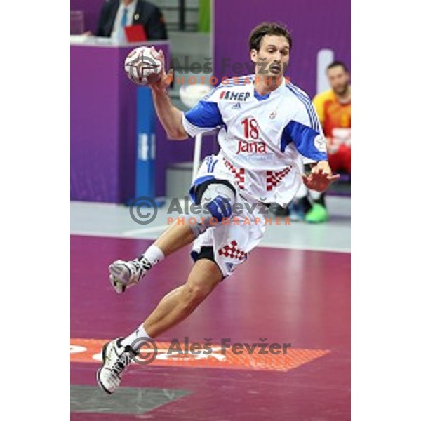 action at Preliminary Group B match Croatia-Macedonia at Qatar 2015 World Handball championships in Duhail Sport Arena, Doha on January 21, 2015