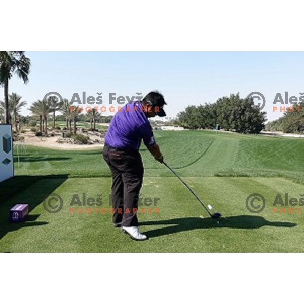Kiradech Aphibarnrat (THA) in action in first round of Commercial Bank Qatar Masters, European Tour tournament, Doha Golf Club, Qatar on January 21, 2015