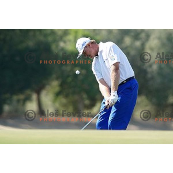 Ernie Els (RSA) in action in first round of Commercial Bank Qatar Masters, European Tour tournament, Doha Golf Club, Qatar on January 21, 2015