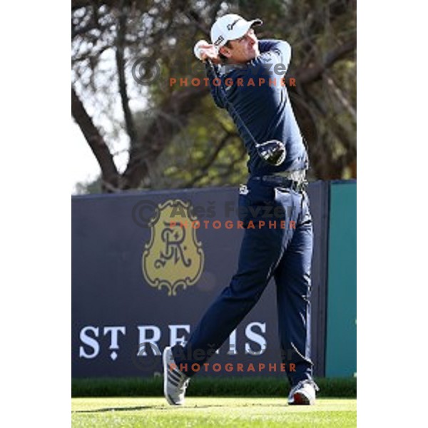 Justin Rose (ENG) in action in first round of Commercial Bank Qatar Masters, European Tour tournament, Doha Golf Club, Qatar on January 21, 2015