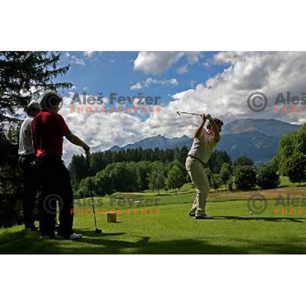 Tee box of 3rd hole at Millstatter See golf club in Austria. Photo by Ales Fevzer 