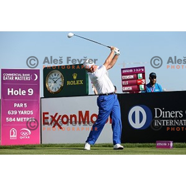 Ernie Els (RSA) in action in first round of Commercial Bank Qatar Masters, European Tour tournament, Doha Golf Club, Qatar on January 21, 2015